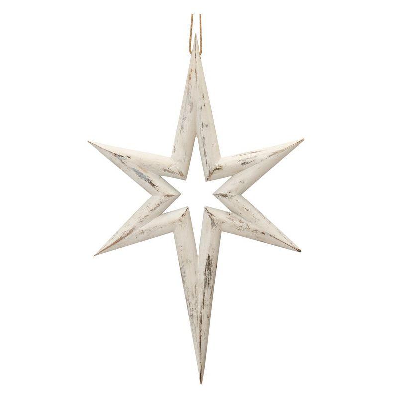 Rustic Wooden Star Ornament Set of 6