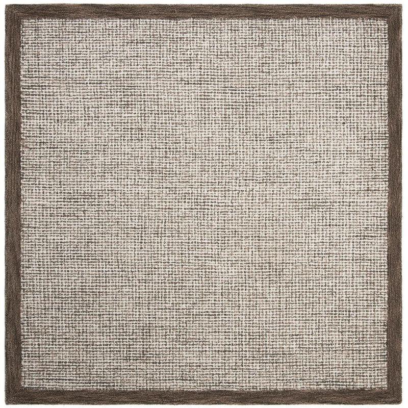 Abstract ABT220 Handmade Indoor Area Rug - Brown/Ivory - 6'x6' - Safavieh