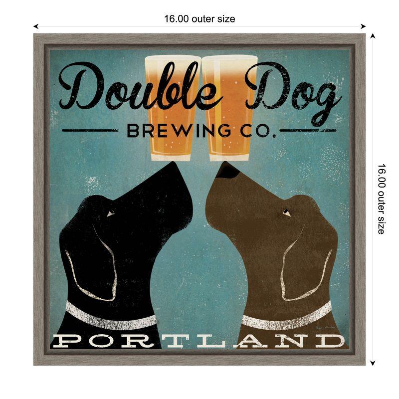 Amanti Art Double Dog Brewing Co by Ryan Fowler Framed Canvas Wall Art