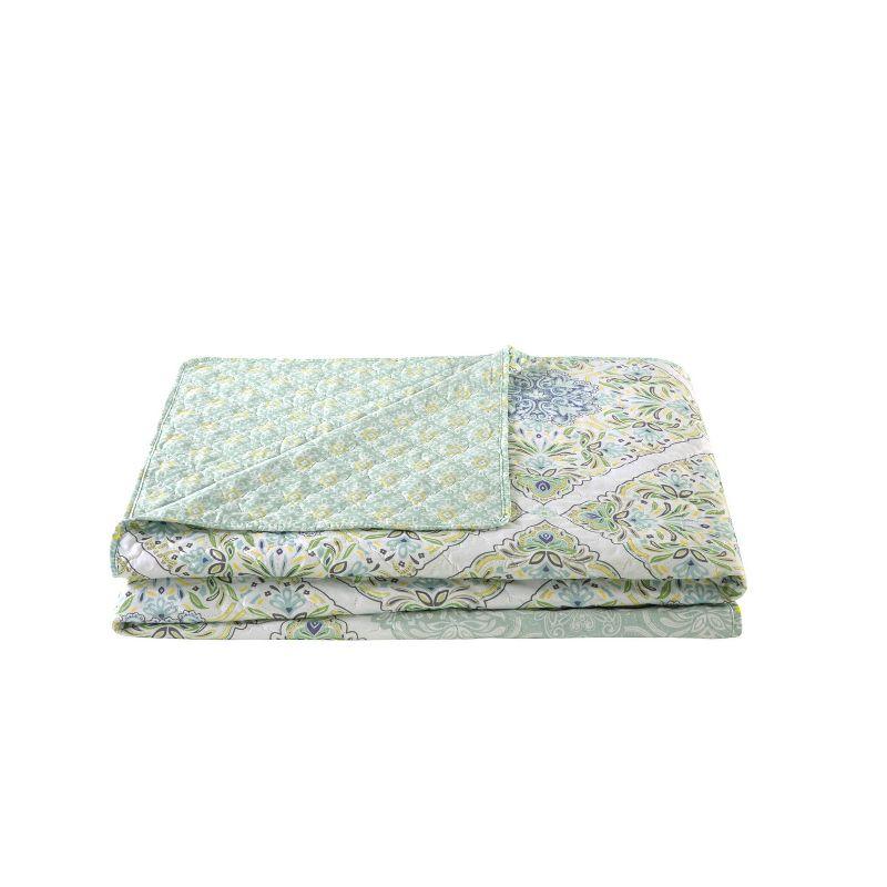 Aqua Reversible Microfiber Full Quilt Set