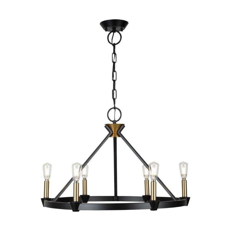 Artcraft Lighting Notting Hill 6 - Light Chandelier in  Black/Brushed Brass