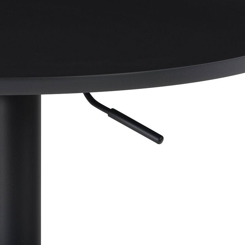 Round Adjustable Pedestal Dining Table Dark Black - CorLiving: Modern, Space-Saving, Bar-Level Option