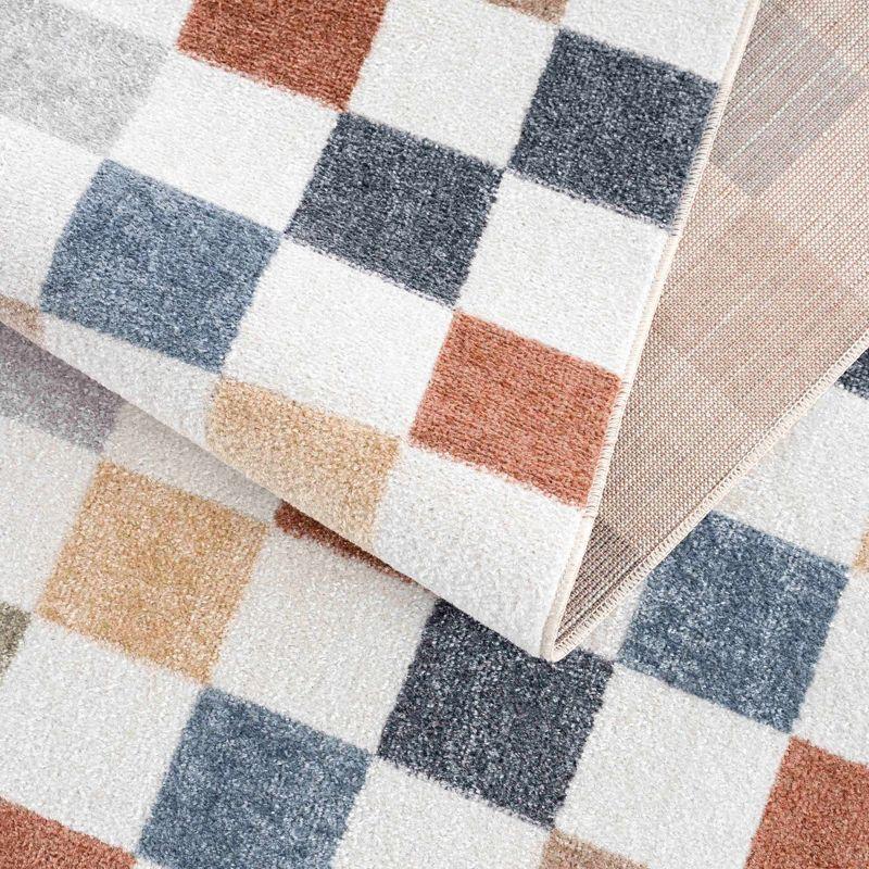 Hauteloom Alie Colorful Checkered Washable Rug