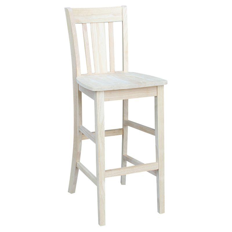 San Remo 30-Inch Unfinished Solid Wood Traditional Bar Stool