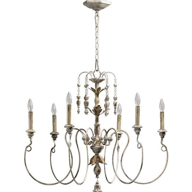 Quorum Lighting Salento 6-Light Chandelier, Pewter, 32 Width, 28 Height