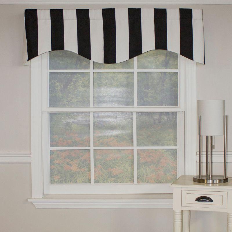 Black and White Cabana Stripe Room-Darkening Valance