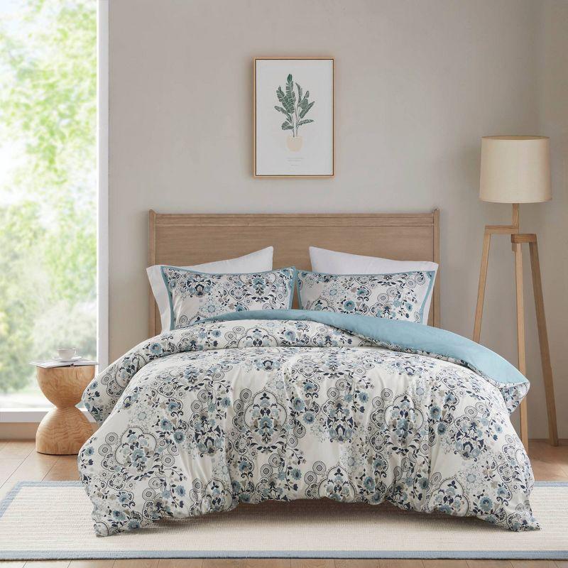 Brielle Cotton Floral Printed Duvet Cover Set