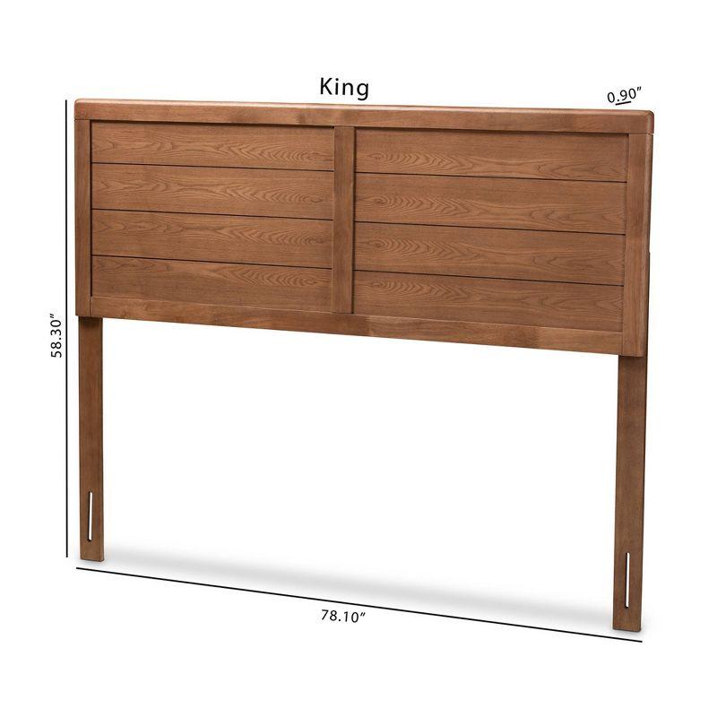 Baxton Studio Queen Seren Walnut Finished Wood Headboard Brown: Rubberwood Frame, No Box Spring Needed