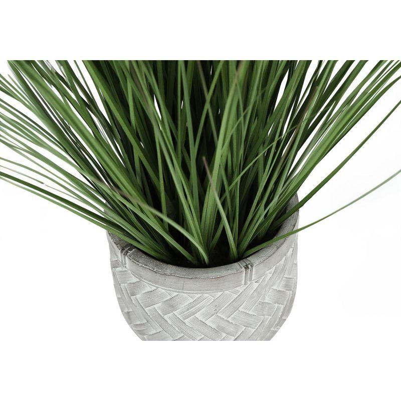 Monarch Specialties Artificial Plant 21 inch Tall Grass Indoor Faux Fake Table Greenery Potted Real Touch Decorative Green Grass White Pot