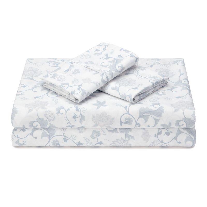 Chanasya Elegant Ultra Soft Floral Microfiber Percale Sheet Set