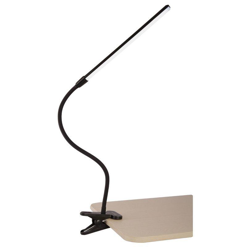 Black Adjustable Clip-On LED Lamp with 3-Way Switch