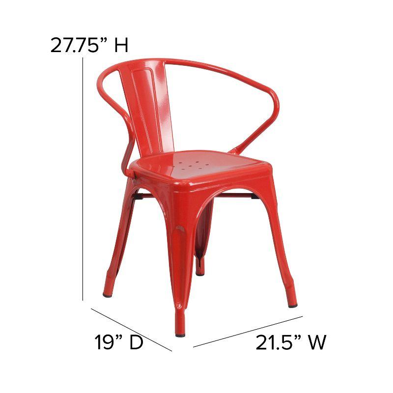 Flash Furniture Hucheson Metal Indoor-Outdoor Chair with Arms