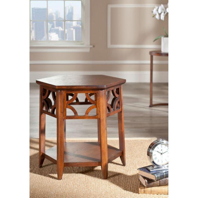 Connor Hexagon End Table - AMH4602A - Brown - Safavieh Couture