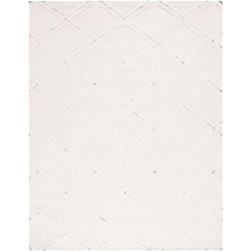 Ivory Hand-Tufted Wool Shag Area Rug 8' x 10'