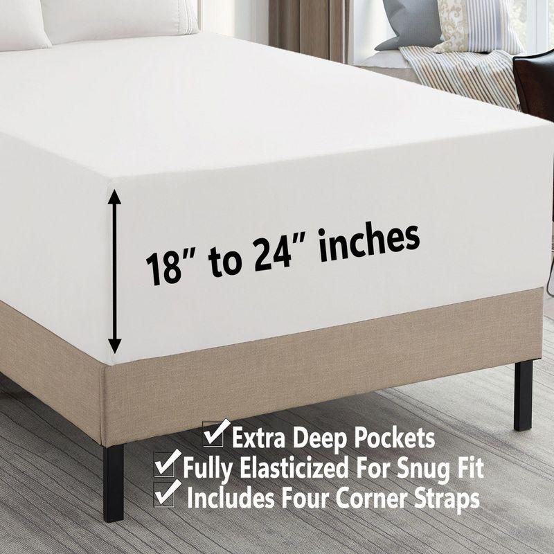 24" Extra Deep Pocket Ultra Soft Microfiber Solid Sheet Set