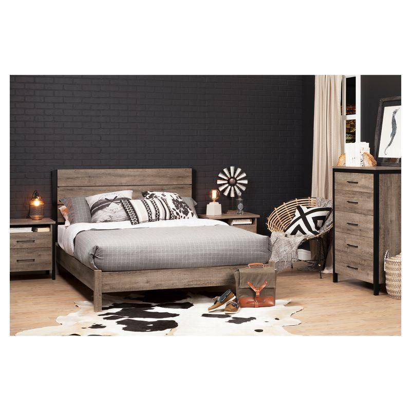 Munich Headboard Weathered Oak/Matte Black - South Shore