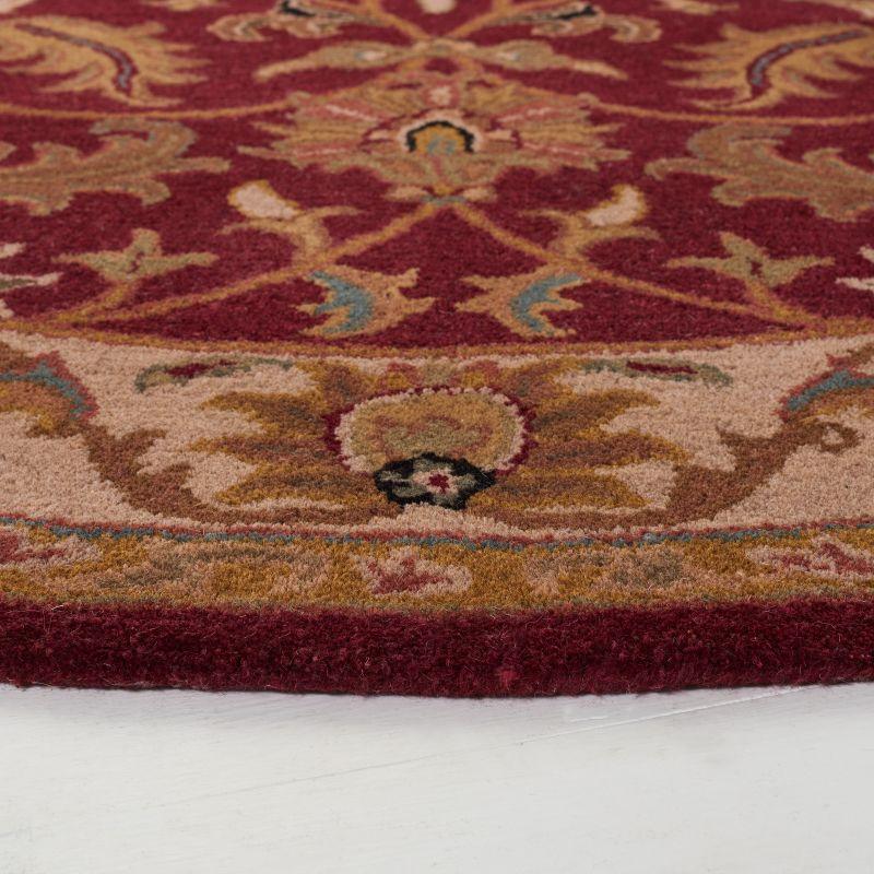 Heritage HG628 Hand Tufted Area Rug - Red/Ivory - 6' Round - Safavieh.