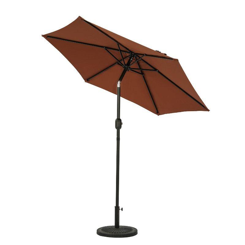 7.5' Hexagon Bistro Market Umbrella with Push-Button Tilt - Island Umbrella: Rust-Resistant, Wind Vent