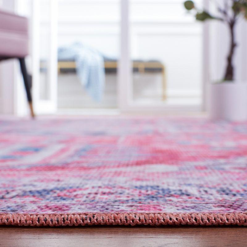 Serapi SEP389 Power Loomed Machine Washable Skid-Resistant Indoor Area Rug - Navy/Red - 5'3"x7'7" - Safavieh