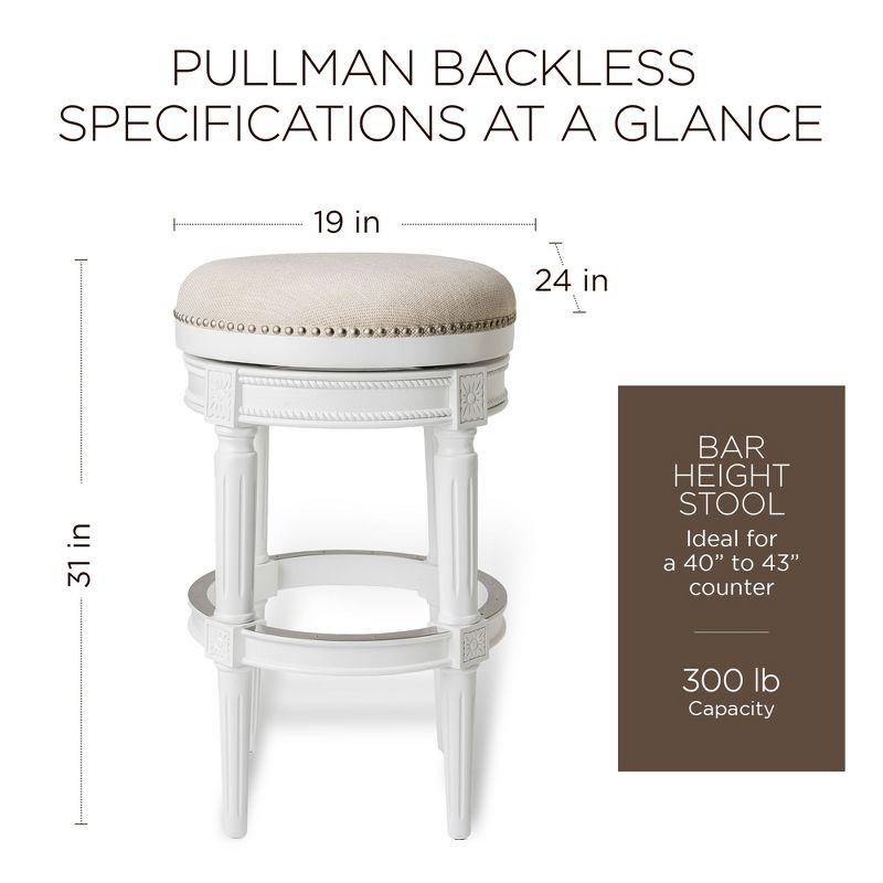 Maven Lane Pullman Backless Bar Stool with Fabric Upholstery