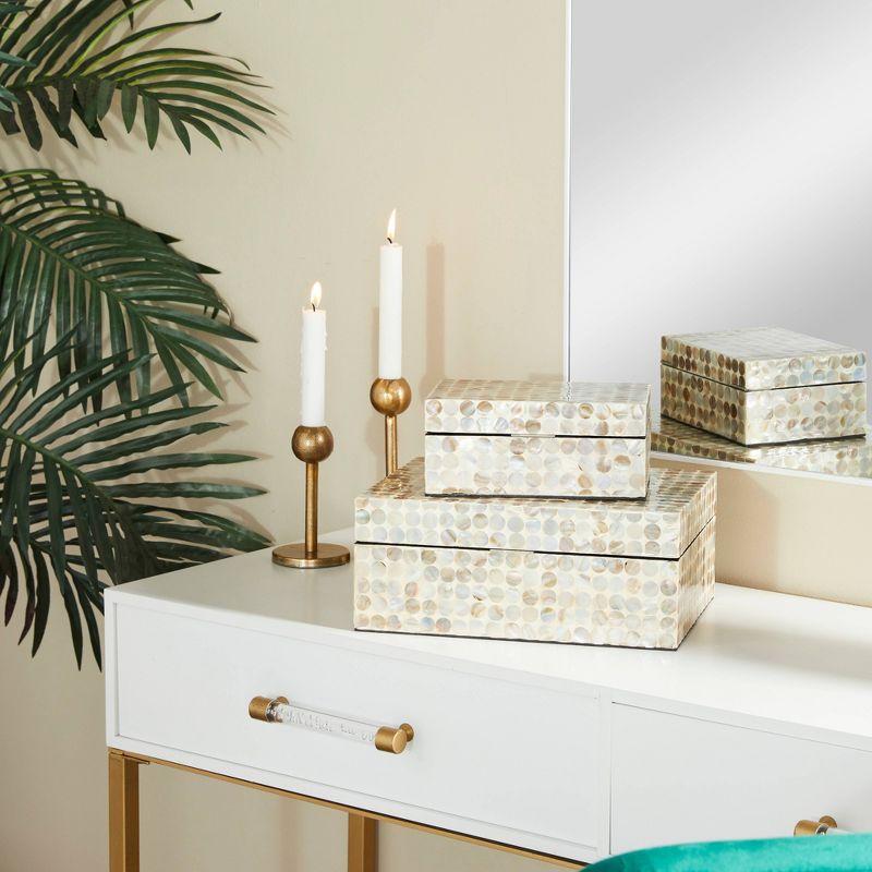 Set of 2 Wooden Boxes with Pattern - Olivia & May