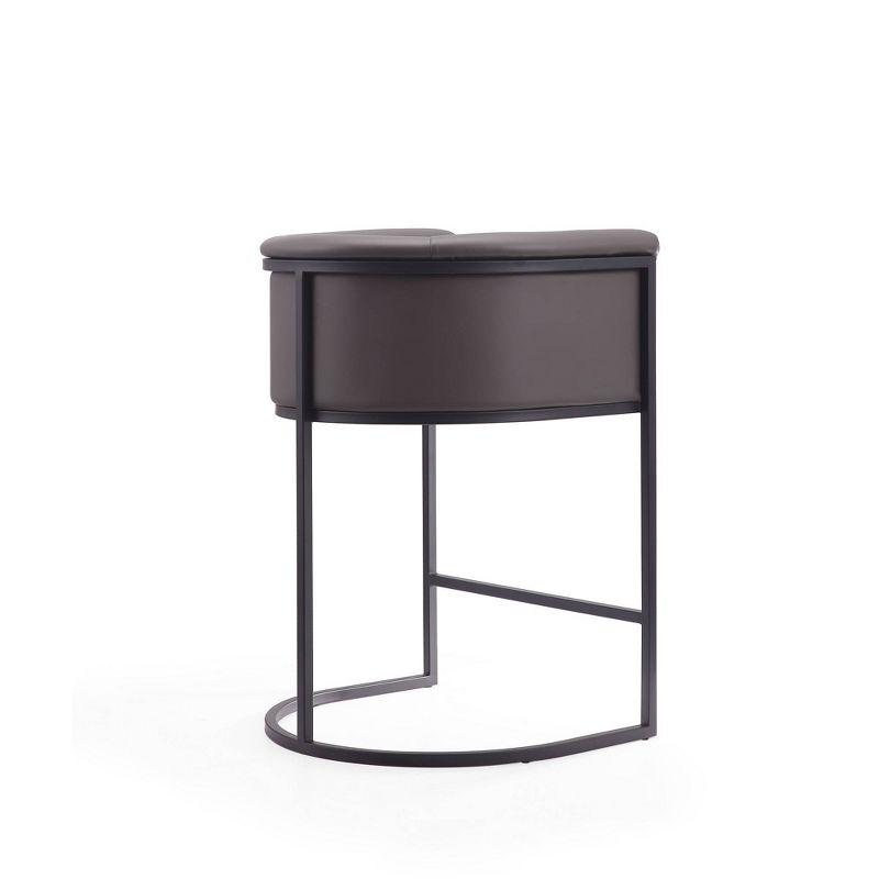 Manhattan Comfort Cosmopolitan Metal Counter Height Barstool Pebble: Upholstered, Low Back, Armrest