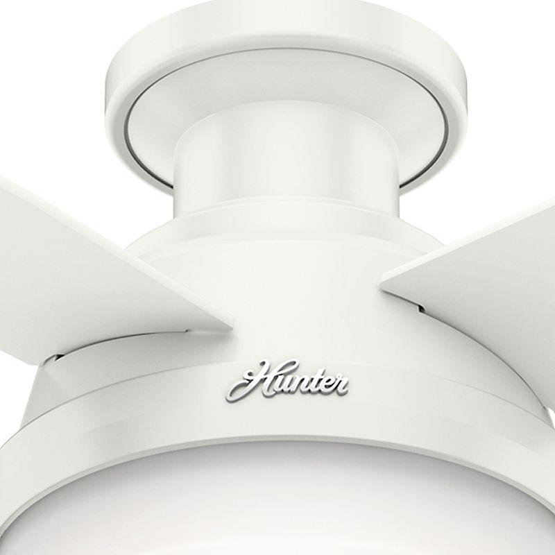 Dempsey Low Profile 44" 4 - Blade Indoor Flush Mount Small Room Ceiling Fan with Lights and Remote
