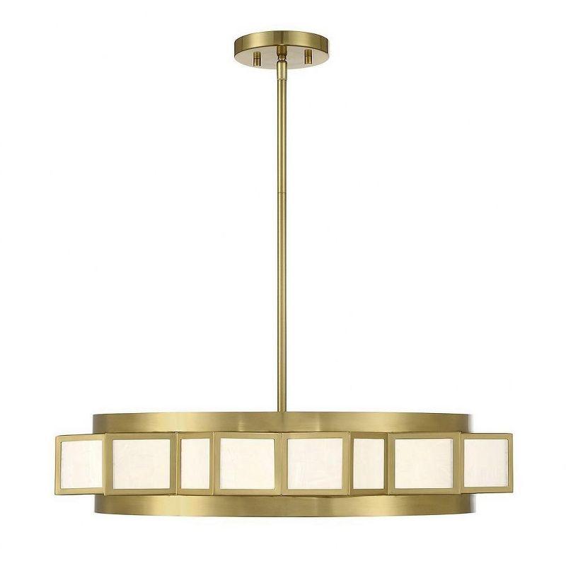 Gideon Warm Brass Drum 4-Light Chandelier