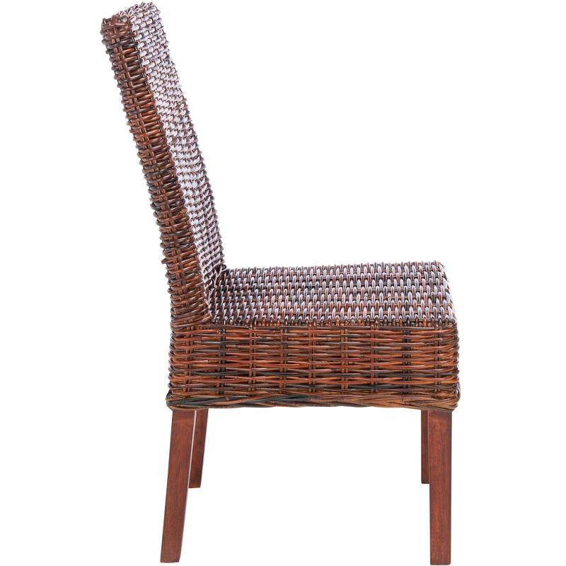 Sanibel 18''H Rattan Side Chair (Set of 2) - Antique Walnut - Safavieh