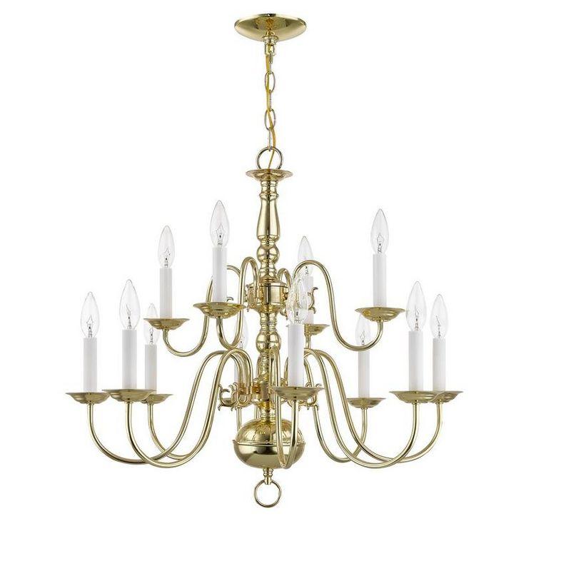 Livex Lighting Williamsburgh 12 - Light Chandelier in  Polished Brass