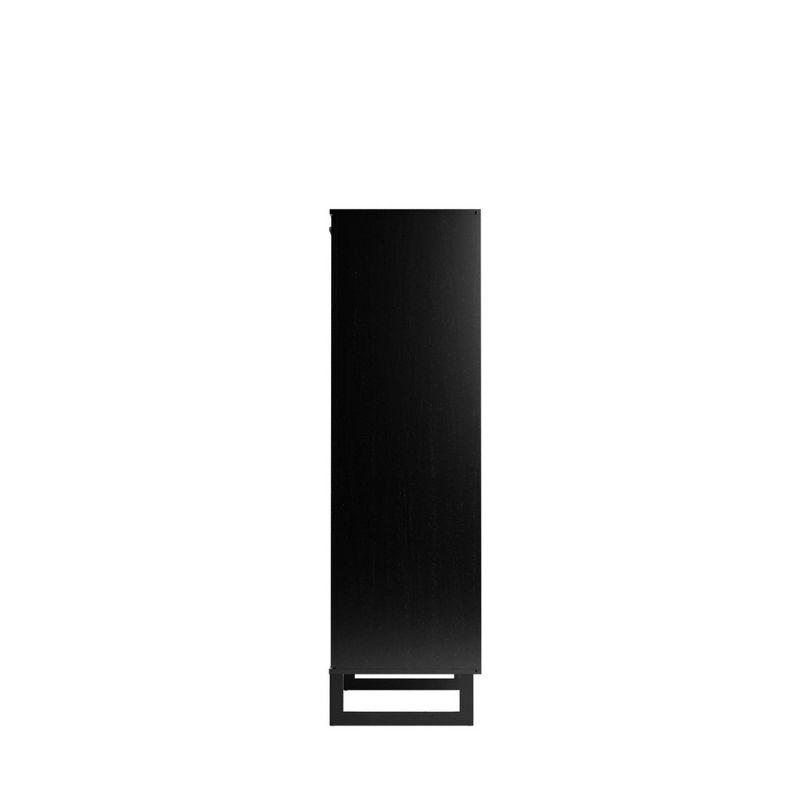 Manhattan Comfort 59.72" Lexington 4 Shelf Bookcase Black: Matte Finish, MDF Frame, Enclosed Storage Shelves