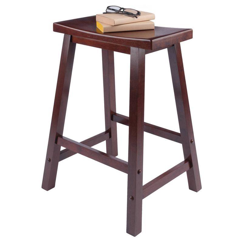 Saddle Seat 24" Counter Height Barstool Hardwood/Walnut - Winsome