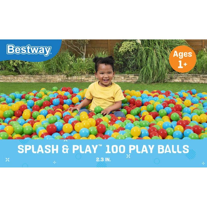 Bestway Splash & Play – 100 Bright Color Toy Balls for Pits, Pools & Games