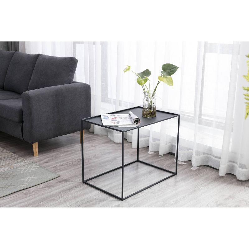 Burnham Home Highlands End Table Dark Gray - Boraam: Removable Tray Top, Metal Base, No Assembly Required