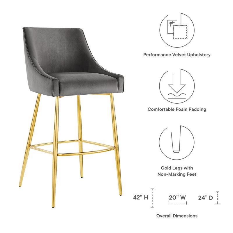Modway Discern Performance Velvet Bar Stool