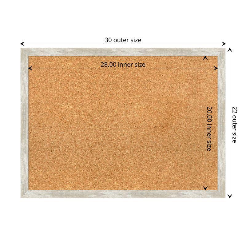 Amanti Art Natural Cork Board Framed Crackled Metallic Narrow Bulletin Board 30 in. x 22 in.