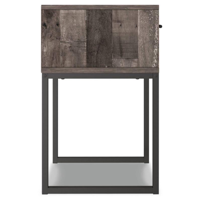 Neilsville Nightstand Black/Gray/Beige - Signature Design by Ashley: Canted Metal Legs, Rustic Finish