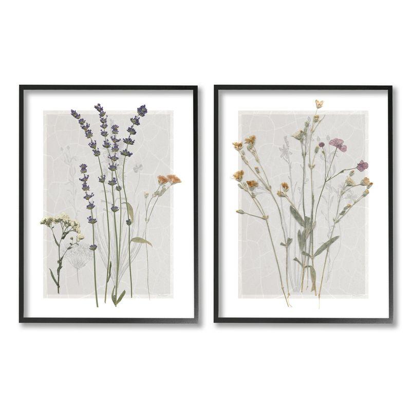 Delicate Wildflower Herb Sprigs Lavender Nature Botanicals 2-Piece Canvas Set