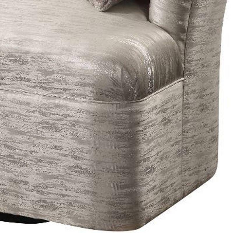 Acme Furniture 41" Athalia Swivel Chair Shimmering Pearl: Linen Upholstery, Wood Frame, No Assembly Required