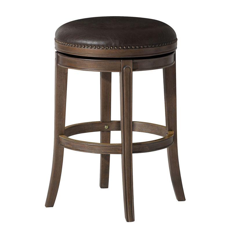 Maven Lane Alexander Backless Counter Stool with Vegan Leather Upholstery