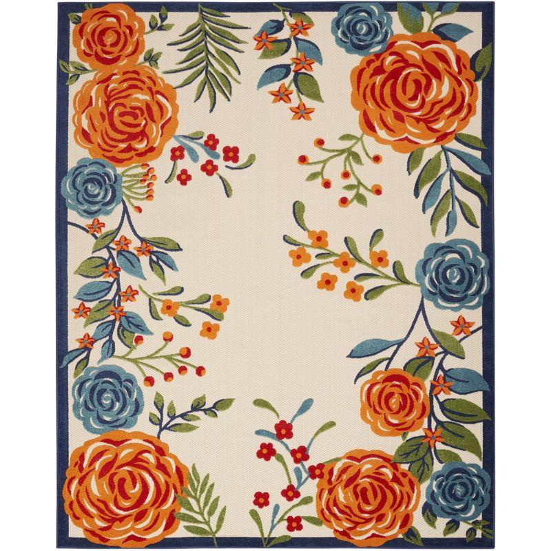 Breezy Aloha Multicolor Floral 5'3" x 7'5" Synthetic Outdoor Rug