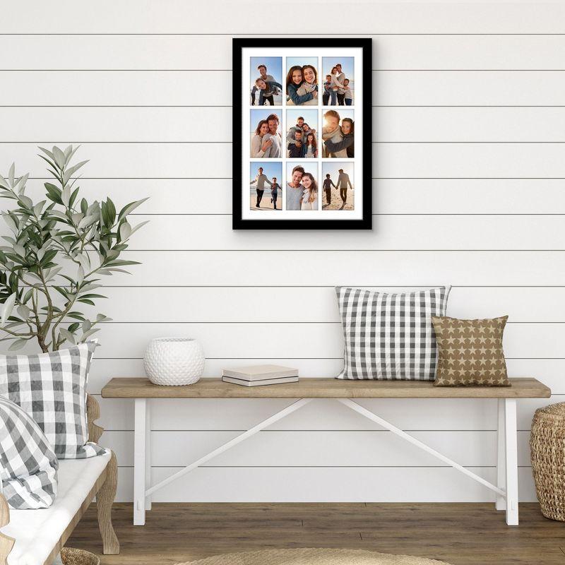 Americanflat 14x20 Collage Picture Frame - Fits Nine 4x6 Photos or One 14x20 Photo - Black