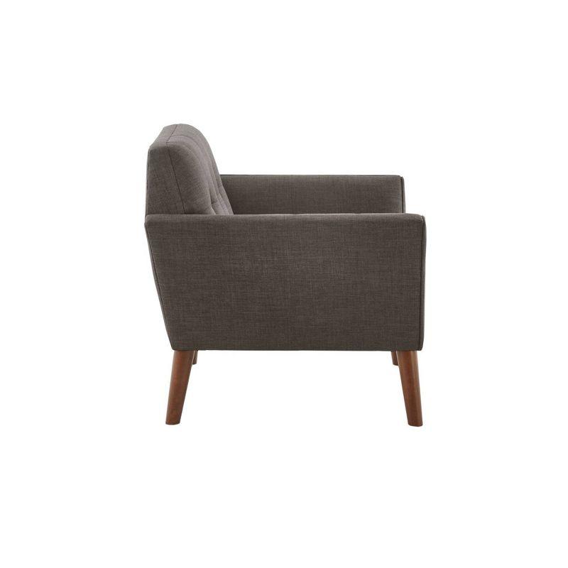 Newport Lounge Chair Charcoal - Ink+Ivy: Mid-Century Modern, Button Tufted, Wood Legs