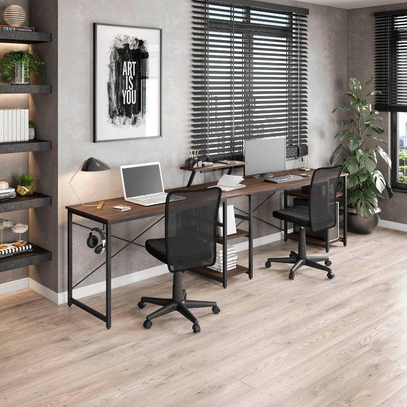 Inbox Zero Techni Mobili L-Shape Industrial Desk With Storage Shelves | Wayfair