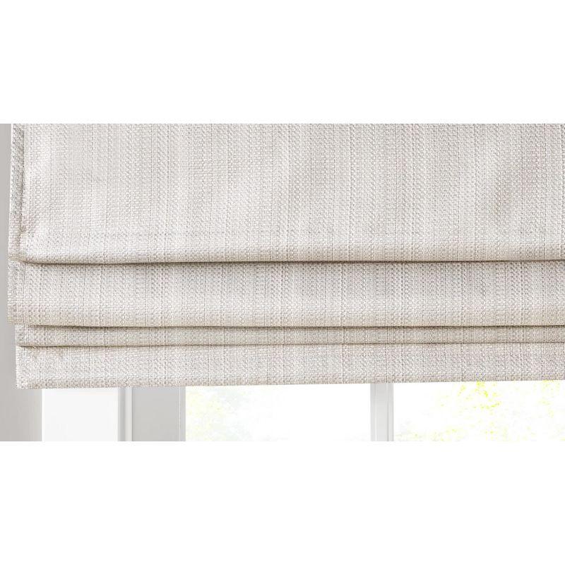 27"x64" Paxton Basketweave Room Darkening Cordless Roman Shade White - Madison Park: Window Blinds, Indoor Use