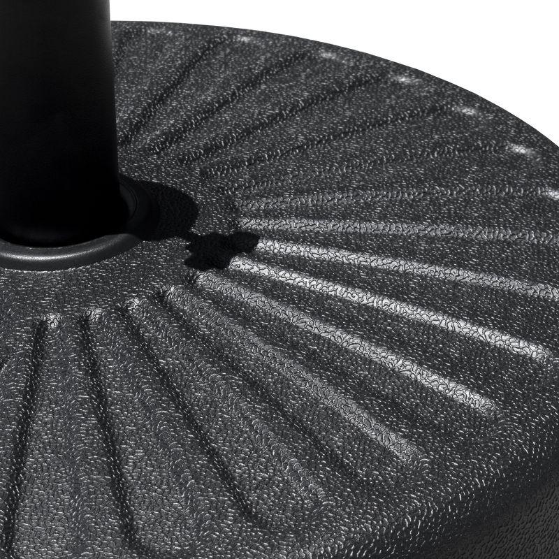 Costway 20'' Round 23L Water Filled Umbrella Base Stand Self-filled Patio Furniture Black