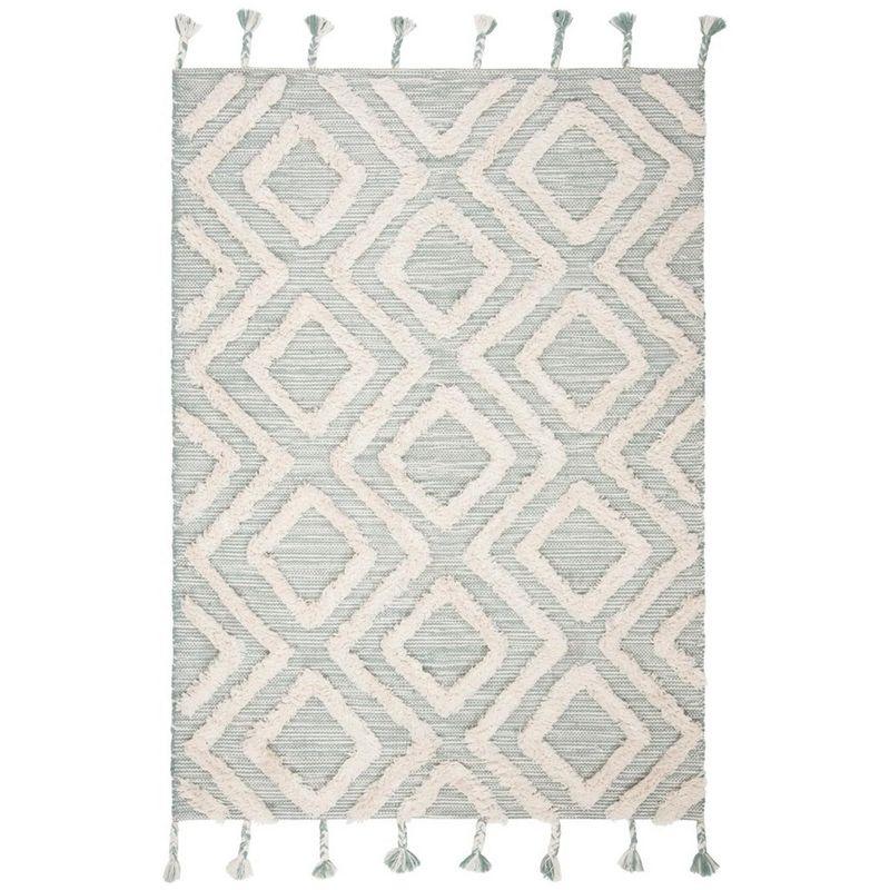 Kenya KNY331 Hand Tufted Area Rug - Aqua/Ivory - 6'x9' - Safavieh.