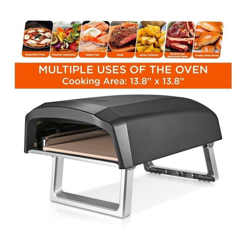 Commercial Chef Pizza Oven Outdoor - Propane Gas Portable for Outside (L-Shaped Burner)