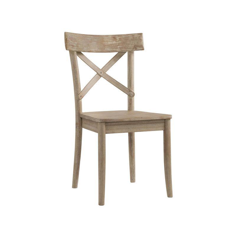 Keaton Beige Wood Cross Back Side Chair