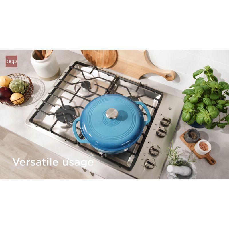 Best Choice Products Enamel Cast-Iron Dutch Oven, Heavy-Duty Cookware w/ Dual Handles, Lid